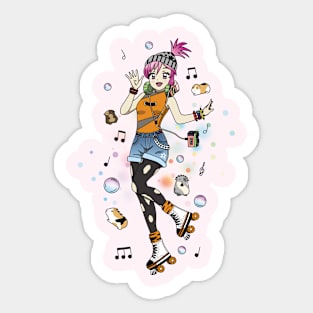 Roller party with friends Sticker